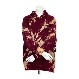Custom tie-dye burgundy Nike hoodie size 3X